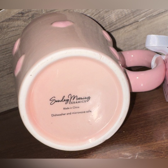 Super Cute Pink Ceramic Mug with Hearts 💕 Perfect Valentines Day - NEW - Picture 7 of 11